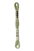 DMC: Mouliné Spécial: Embroidery Thread shades of green: 100% Cotton, 8m-13