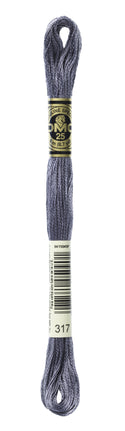 DMC: Mouliné Spécial: Embroidery Thread shades of black and grey: 100% Cotton, 8m