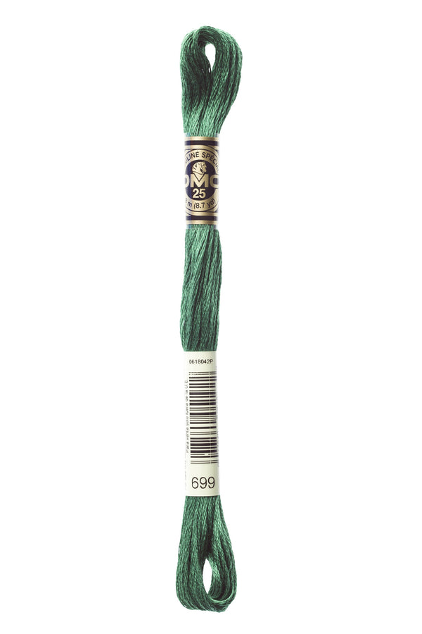 DMC: Mouliné Spécial: Embroidery Thread shades of green: 100% Cotton, 8m