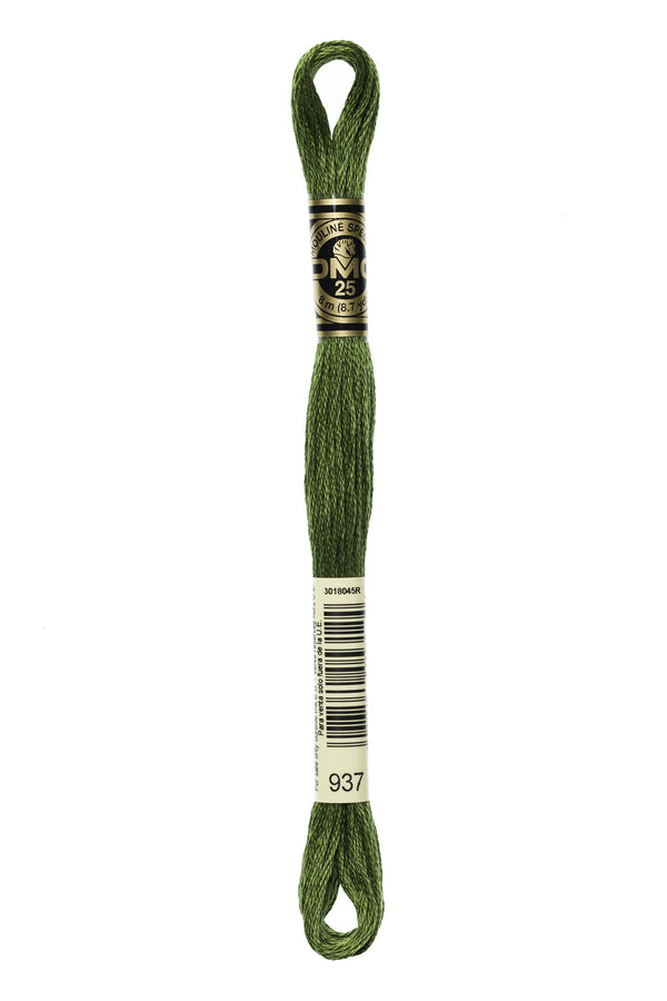 DMC: Mouliné Spécial: Embroidery Thread shades of green: 100% Cotton, 8m