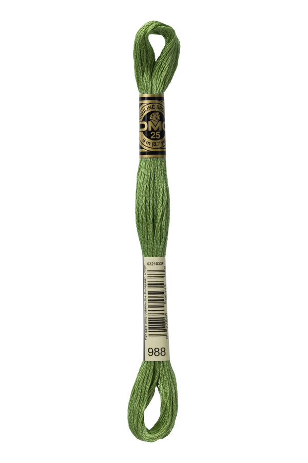 DMC: Mouliné Spécial: Embroidery Thread shades of green: 100% Cotton, 8m