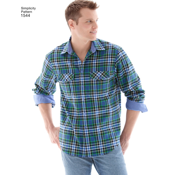 Simplicity Sewing Pattern 1544 Men’s Shirt with Fabric Variations