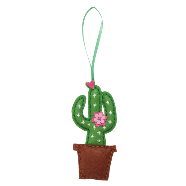 Trimits Felt Decoration Kit Ð Cactus, 2x6x13cm, Includes Pre-Cut Felt, Stuffing, Beads, Thread, and Instructions