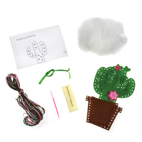 Trimits Felt Decoration Kit Cactus, 2x6x13cm, Includes Pre-Cut Felt, Stuffing, Beads, Thread, and Instructions