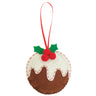 Kit de décoration en feutrine Trimits – Pudding de Noël, 10 x 12 cm, comprenant des formes en feutrine, du fil, du rembourrage, une aiguille et un ruban.