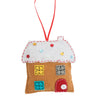 Kit de décoration en feutrine Trimits – Maison en pain d'épice de Noël, 10 x 12 cm, comprenant des formes en feutrine, du fil, du rembourrage, une aiguille et un ruban.