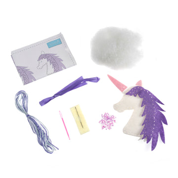 Trimits Felt Decoration Kit Ð Unicorn, 2x6x13cm, Includes Pre-Cut Felt, Stuffing, Beads, Thread, and Instructions - 0