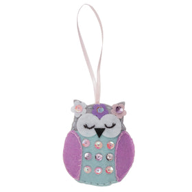 Trimits Felt Decoration Kit Spring Owl, 2x6x13cm, Includes Pre-Cut Felt, Stuffing, Beads, Thread, and Instructions