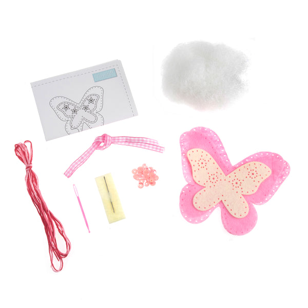 Trimits Felt Decoration Kit Ð Butterfly, 2x6x13cm, Includes Pre-Cut Felt, Stuffing, Beads, Thread, and Instructions