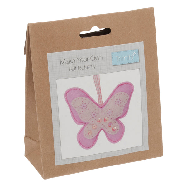 Trimits Felt Decoration Kit Ð Butterfly, 2x6x13cm, Includes Pre-Cut Felt, Stuffing, Beads, Thread, and Instructions