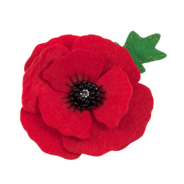 Trimits Felt Decoration Kit Ð Poppy Brooch, 2x6x13cm, Includes Pre-Cut Felt, Stuffing, Beads, Thread, and Instructions - 0