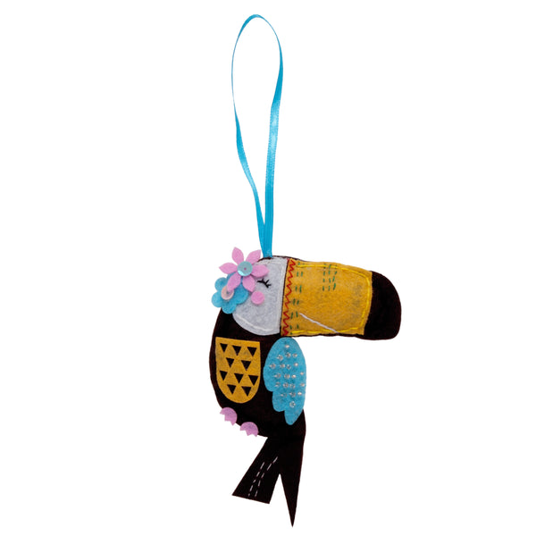 Trimits Felt Decoration Kit Ð Toucan, 2x6x13cm, Includes Pre-Cut Felt, Stuffing, Beads, Thread, and Instructions