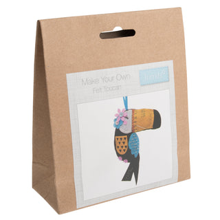 Trimits Felt Decoration Kit Ð Toucan, 2x6x13cm, Includes Pre-Cut Felt, Stuffing, Beads, Thread, and Instructions