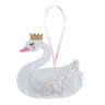 Kit de décoration en feutrine Trimits – Noël : Cygne avec couronne, 2 x 6 x 13 cm, comprend de la feutrine prédécoupée, du rembourrage, des perles, du fil et des instructions.