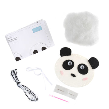 Trimits Felt Decoration Kit Ð Panda, 2x6x13cm, Includes Pre-Cut Felt, Stuffing, Beads, Thread, and Instructions - 0