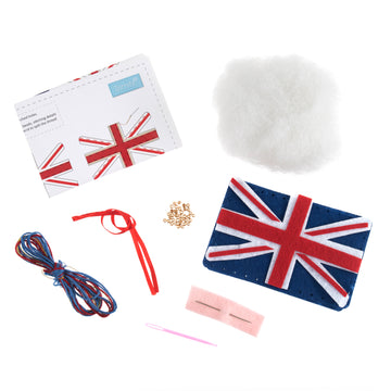Trimits Felt Decoration Kit Ð Union Jack, 2x6x13cm, Includes Pre-Cut Felt, Stuffing, Beads, Thread, and Instructions - 0