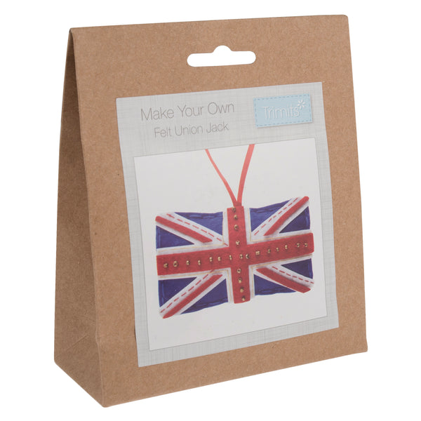 Trimits Felt Decoration Kit Ð Union Jack, 2x6x13cm, Includes Pre-Cut Felt, Stuffing, Beads, Thread, and Instructions