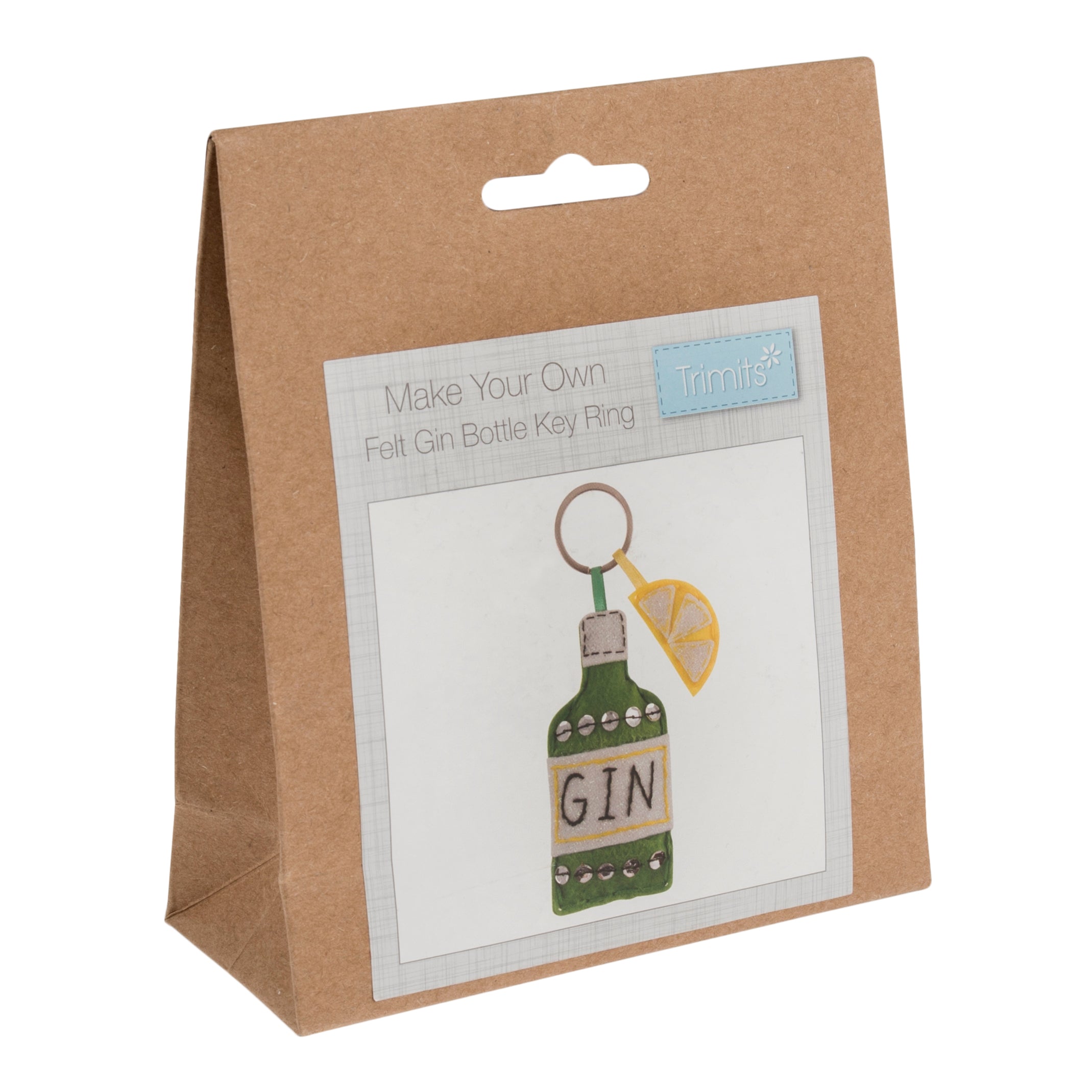 Trimits Felt Decoration Kit Ð Gin Bottle, 2x6x13cm, Includes Pre-Cut Felt, Stuffing, Beads, Thread, and Instructions