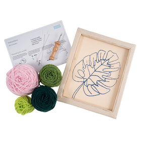Trimits Punch Needle Kit Floss and Hoop: Cheese Plant, 15.2cm Diameter, Includes Embroidery Floss, Hoop, Fabric, Punch Needle, Instruct...