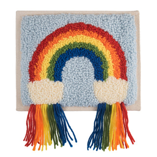 Trimits Punch Needle Kit Ð Floss and Hoop: Rainbow, 15.2cm Diameter, Includes Embroidery Floss, Hoop, Fabric, Punch Needle, Instructions in English, French, German