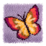 Kit de broderie au crochet Trimits – Papillon, 30,5 x 30,5 cm, comprenant la toile, le fil, l'outil et les instructions.