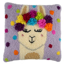 Trimits Punch Needle Kit Ð Cushion: Festival Llama, 36x36cm, Includes Punch Needle Tool, Yarn, Fabric, Cushion Back, Instructions in English, French, German-1
