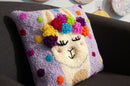 Trimits Punch Needle Kit Ð Cushion: Festival Llama, 36x36cm, Includes Punch Needle Tool, Yarn, Fabric, Cushion Back, Instructions in English, French, German-2