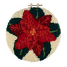 Kit de broderie à l'aiguille Trimits – Fil et tambour : Poinsettia de Noël, 20,3 cm de diamètre. Contient : fil, tambour, tissu, aiguille à broder et instructions.