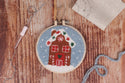 Trimits Punch Needle Kit Ð Floss and Hoop: Christmas Gingerbread House, 15.2cm Diameter, Includes Floss, Hoop, Fabric, Punch Needle, and Instructions