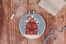 Trimits Punch Needle Kit Ð Floss and Hoop: Christmas Gingerbread House, 15.2cm Diameter, Includes Floss, Hoop, Fabric, Punch Needle, and Instructions-1