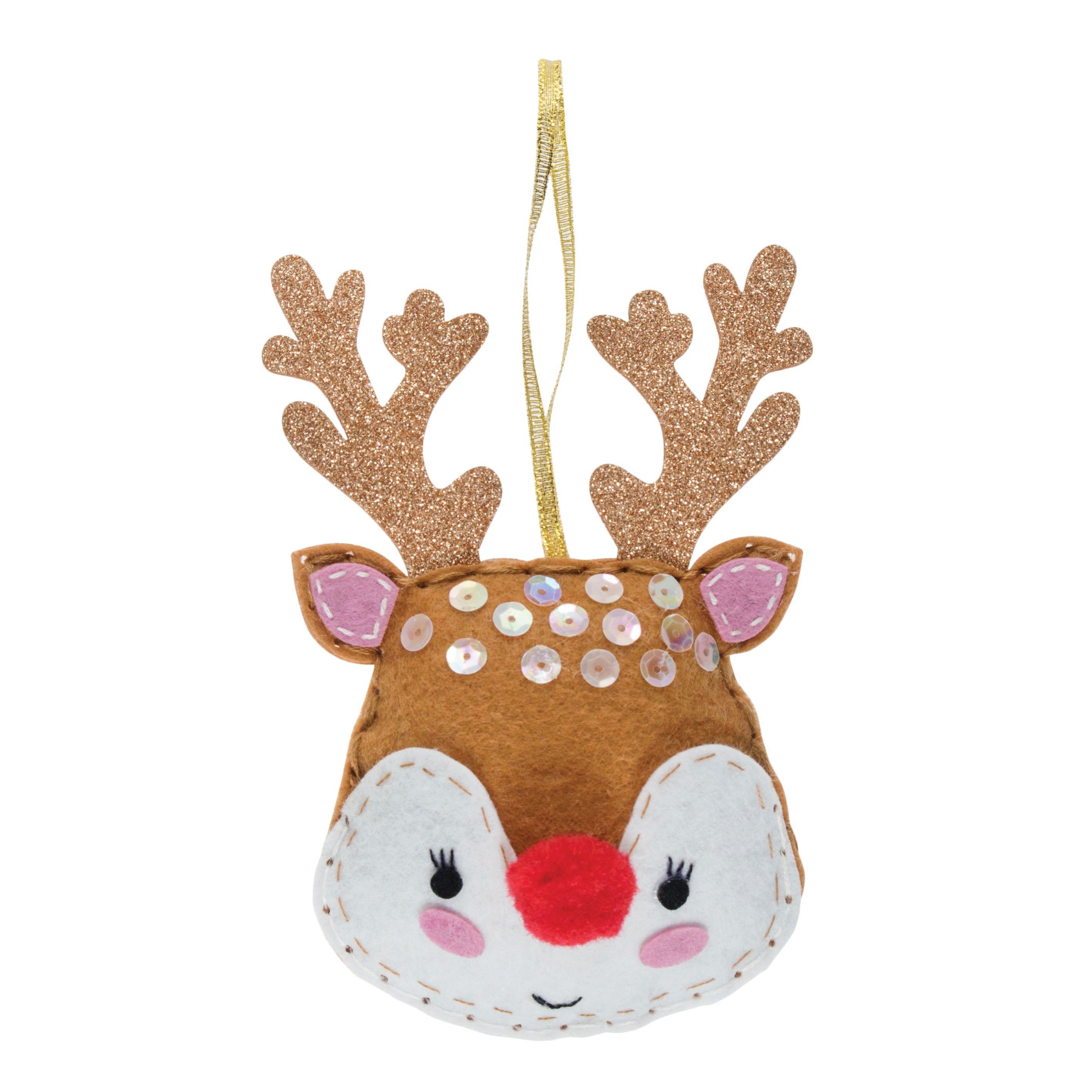 Trimits Felt Decoration Kit Ð Christmas Star, 9x12cm, Includes Felt Shapes, Stuffing, Beads, Sequins, Thread, and Pom Poms