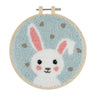 Kit de broderie à l'aiguille Trimits – Fil et tambour : Lapin, 15,2 cm de diamètre, comprend du fil à broder, un tambour, du tissu, une aiguille à broder et des instructions en anglais, français et allemand.