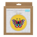 Trimits Punch Needle Kit Ð Floss and Hoop: Butterfly, 15.2cm Diameter, Includes Embroidery Floss, Hoop, Fabric, Punch Needle, Instructions in English, French, German