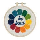 Trimits Punch Needle Kit Ð Floss and Hoop: Be Kind, 15.2cm Diameter, Includes Embroidery Floss, Hoop, Fabric, Punch Needle, Instructions in English, French, German-1