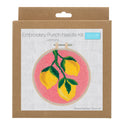 Trimits Punch Needle Kit Ð Floss and Hoop: Lemons, 15.2cm Diameter, Includes Embroidery Floss, Hoop, Fabric, Punch Needle, Instructions in English, French, German