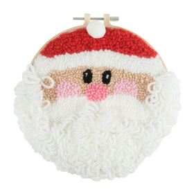 Trimits Punch Needle Kit Yarn and Hoop: Father Christmas , 20.3cm Diameter, Includes Yarn, Hoop, Fabric, Punch Needle, and Instructions