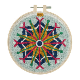 Trimits Punch Needle Kit Floss and Hoop: Christmas Scandi Bauble, 15.2cm Diameter, Includes Floss, Hoop, Fabric, Punch Needle, and Inst...