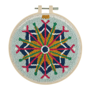 Trimits Punch Needle Kit Ð Floss and Hoop: Christmas Scandi Bauble, 15.2cm Diameter, Includes Floss, Hoop, Fabric, Punch Needle, and Instructions