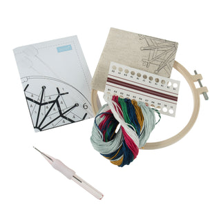 Trimits Punch Needle Kit Ð Floss and Hoop: Christmas Scandi Bauble, 15.2cm Diameter, Includes Floss, Hoop, Fabric, Punch Needle, and Instructions