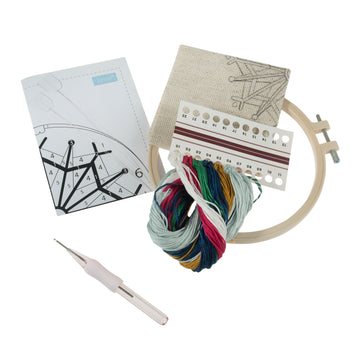 Trimits Punch Needle Kit Ð Floss and Hoop: Christmas Scandi Bauble, 15.2cm Diameter, Includes Floss, Hoop, Fabric, Punch Needle, and Instructions - 0