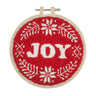Kit de broderie à l'aiguille Trimits – Fil et tambour : Joie de Noël, 15,2 cm de diamètre, comprend le fil, le tambour, le tissu, l'aiguille à broder et les instructions.