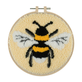 Trimits Punch Needle Kit Ð Yarn and Hoop: Bee, 20.3cm Diameter, Includes Yarn, Hoop, Fabric, Punch Needle, Instructions in EN, FR, GER