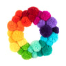 Kit de couronne de pompons Trimits – Vert, 30 x 30 cm, comprenant des pompons, du fil et un cercle à pompons en métal