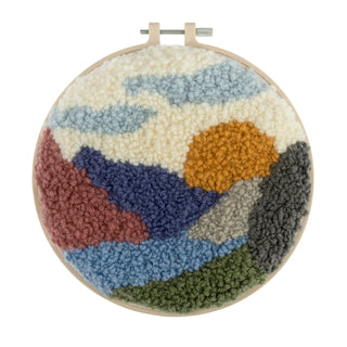 Trimits Punch Needle Kit Ð Yarn and Hoop: Landscape, 20.3cm Diameter, Includes Yarn, Hoop, Fabric, Punch Needle, Instructions in EN, FR, GER