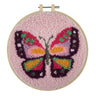 Kit de broderie à l'aiguille Trimits – Fil et tambour : Papillon, 20,3 cm de diamètre. Contient : fil, tambour, tissu, aiguille à broder, instructions en anglais, français et allemand.