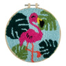 Kit de broderie à l'aiguille Trimits – Fil et tambour : Flamant rose, 20,3 cm de diamètre. Contient : fil, tambour, tissu, aiguille à broder, instructions en anglais, français et allemand.