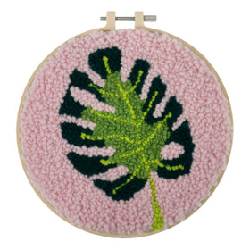 Trimits Punch Needle Kit Yarn and Hoop: Cheese Plant, 20.3cm Diameter, Includes Yarn, Hoop, Fabric, Punch Needle, Instructions in EN, F...