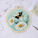 Trimits Punch Needle Kit Ð Floss and Hoop: Bees & Flowers, 15.2cm Diameter, Includes Embroidery Floss, Hoop, Fabric, Punch Needle, Instructions in English, French, German-2