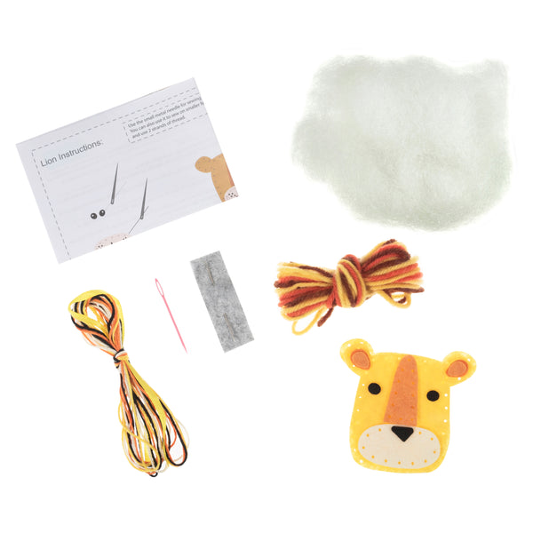 Trimits Felt Decoration Kit Ð Lion, 2x6x13cm, Includes Pre-Cut Felt, Stuffing, Beads, Thread, and Instructions