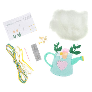 Trimits Felt Decoration Kit Ð Watering Can, 2x6x13cm, Includes Pre-Cut Felt, Stuffing, Beads, Thread, and Instructions - 0
